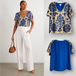 Tracy Reese | Neimam Marcus For Target Top Size Medium Short Sleeve Sequin